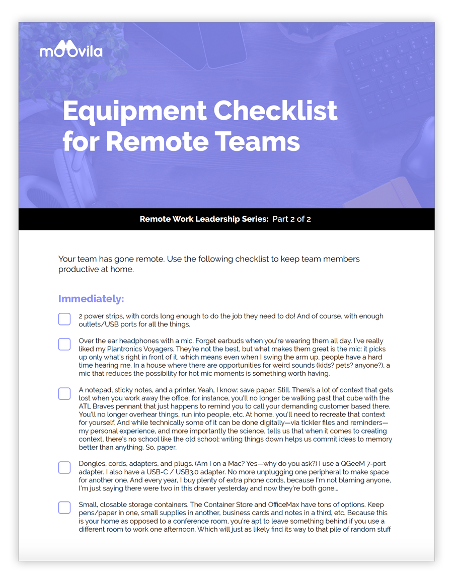 Equipment Checklist for Remote Teams